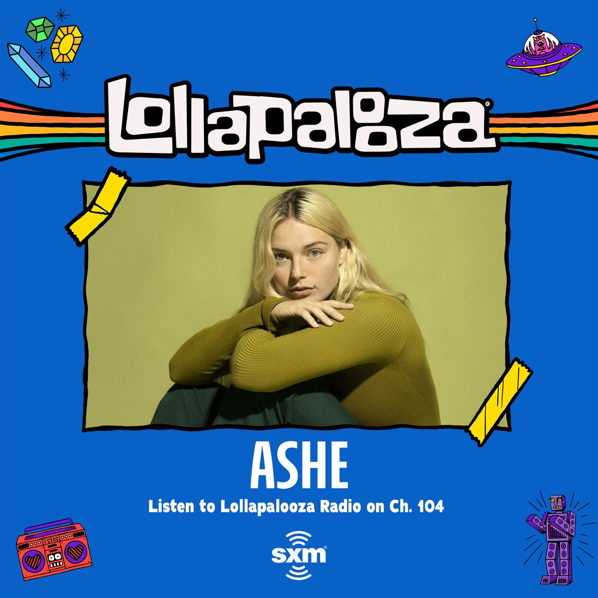 SIRIUSXM's tweet photo. Excited for @ashemusic's #Lolla set? Catch her on @lollapalooza Radio, Ch. 104. Learn more: https://t.co/IaWv1WTX4R https://t.co/vmBLyYUzED