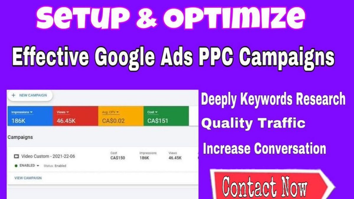 I will setup Google ads Adwords PPC campaign 💥❤

#google #GoogleadsAdwords #ppcmarketing #ppccampaigns #digitalmarketing #seo #contentmarketing #website #ppc #googleads #socialmedia #socialmediamarketing #marketing