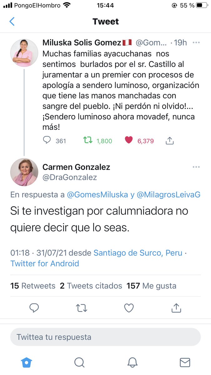 chifaentiffanys's tweet photo. Una mujer ayacuchana protestando por la elección de una persona con una ideología que causó muerte en su tierra.

La respuesta de una charlatana impresentable https://t.co/j0L1gvxu36