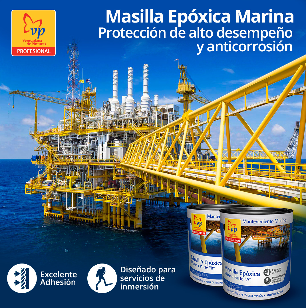 Nuestra MASILLA EPÓXICA MARINA VP es el recubrimeinto que cura bajo el agua y también en ambientes secos. A mayor humedad, mejores resultados. 

Tiene excelente adhesión sobre superficies metálicas, concreto y mampostería que protege contra erosión y corrosión.