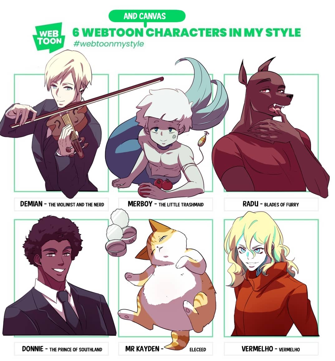 I saw this meme going around on social media and wanted to make it too since there are sooo many great Webtoon and Webtoon canvas characters out there!! 