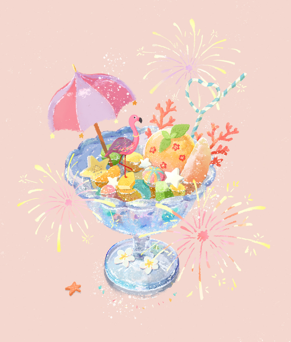 no humans fireworks simple background food starfish umbrella food focus  illustration images