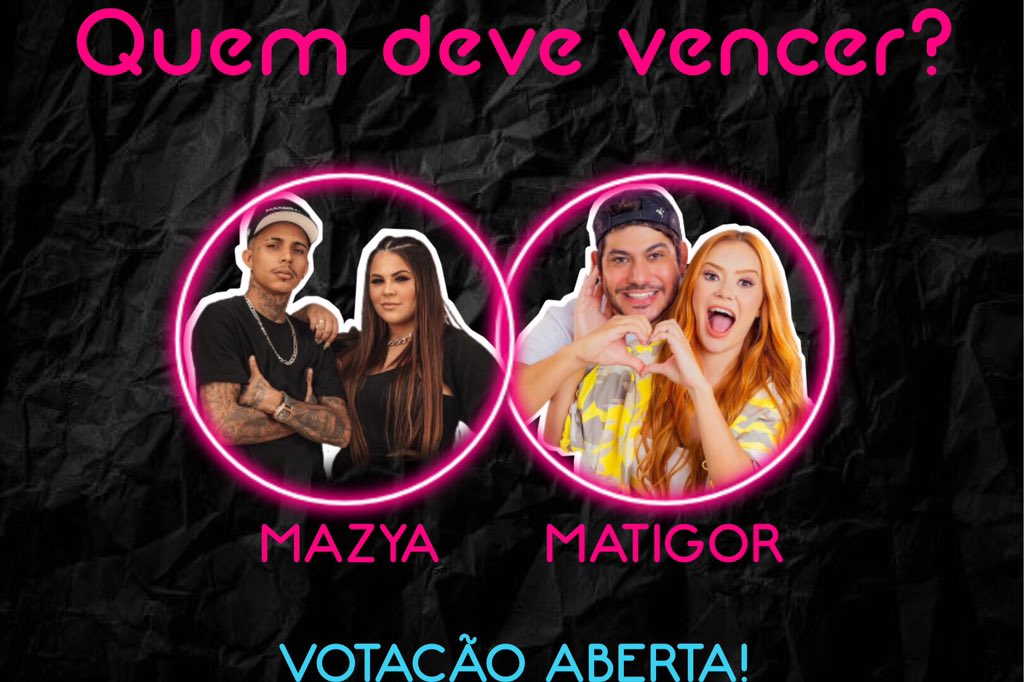 powercoupletwt's tweet photo. VOTAÇÃO ABERTA!

- A tão esperada final chegou! Agora é a hora de decidir quem deve vencer o #PowerCoupleVirtual! 

- @original_zya &amp; @tuitta_Matheuss X @_teteuz &amp; @tuita_gui 

- Quem deve vencer?

⏳ Vote até 20H
🔗 Link; https://t.co/Xo1ym8WSpg https://t.co/IIurqGHIUH