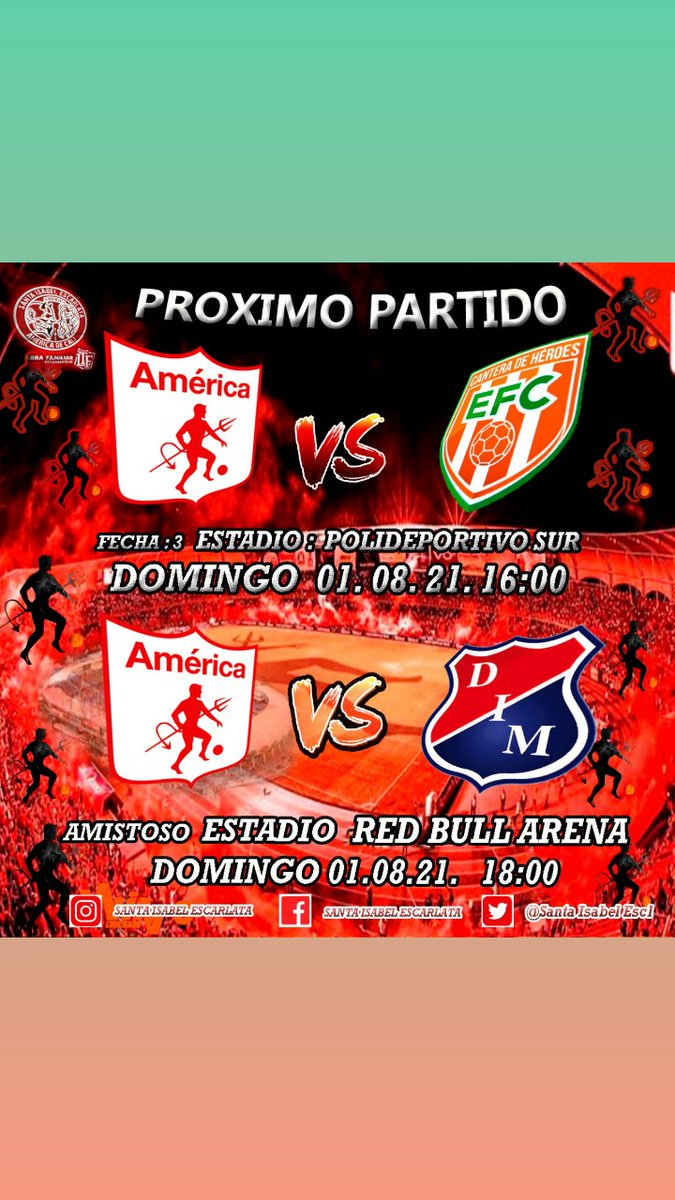 SantaIsabelEsc1's tweet photo. Este fds se juega la tercera fecha de la Liga 2021 2 en Colombia.
América vs Envigado de visita y la historia a sido muy pareja en el global 2V, 5E y 2D.
Vamos x 3 partidos ganados en línea, algo que no se logra desde el 12 de marzo de 2021, cuando derrotamos al Cali 2 a 0 https://t.co/kTDkQMVjIM