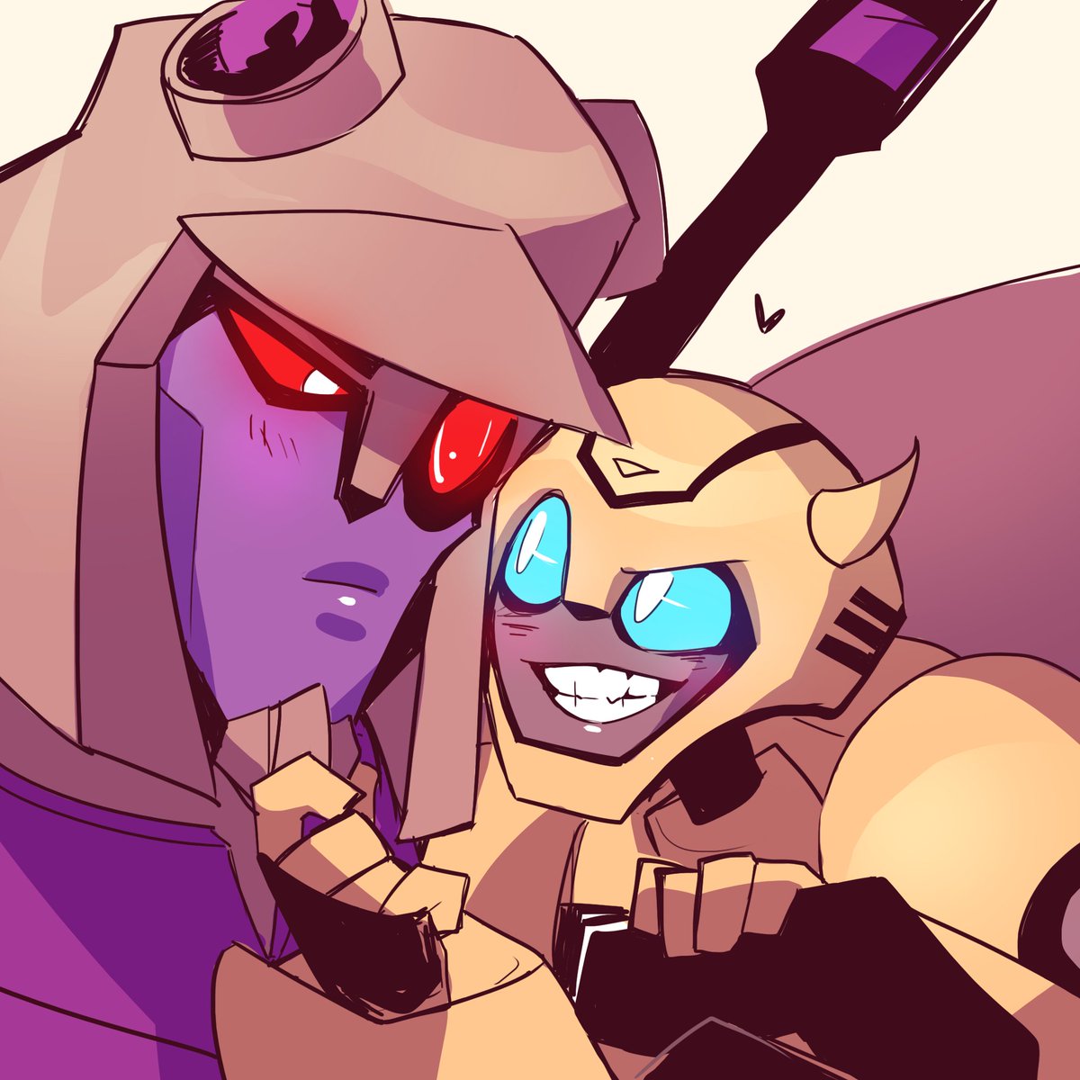 Someone asked if I'm the original Blitzbee shipper and I'm like :)
My one legacy aside from the worm-tongued Blitzwing bwahahah