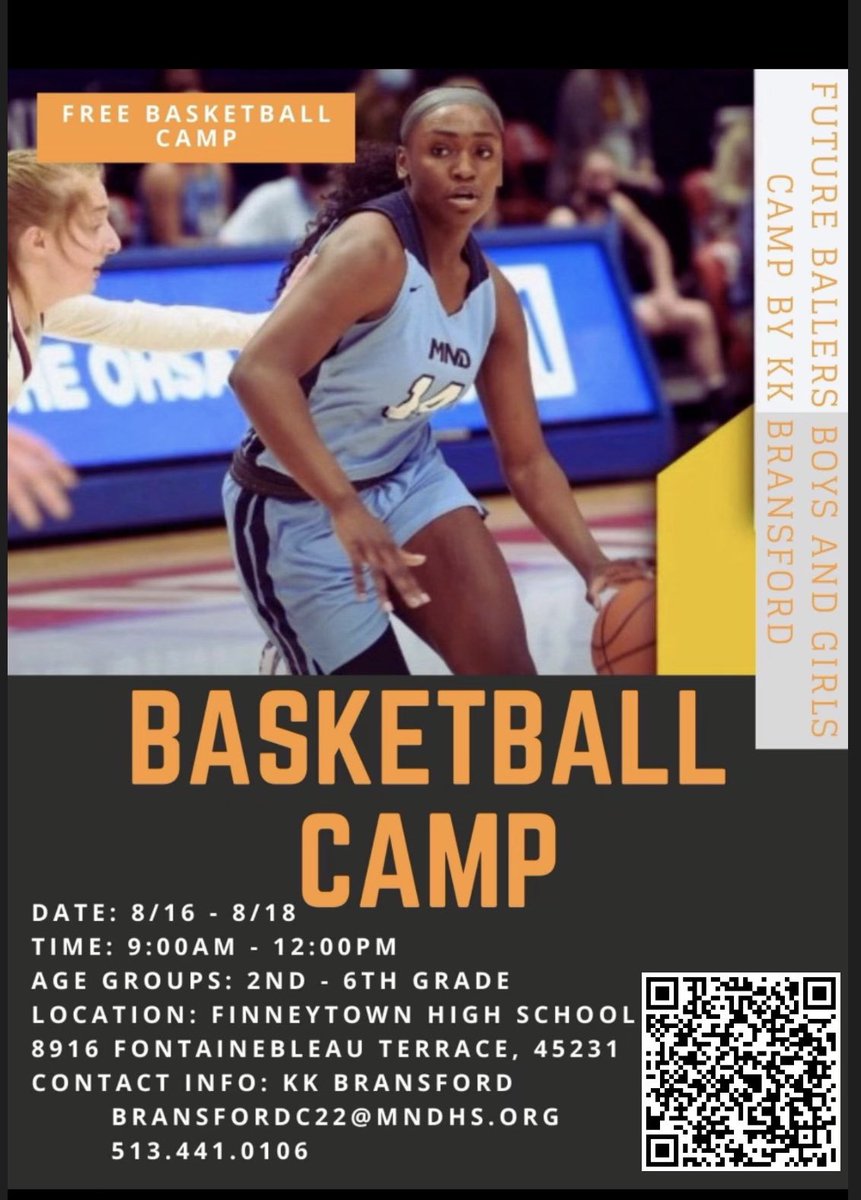 Scan the QR code to sign up or use the link below for my FREE girls and boys camp. Spread the word please!! 

docs.google.com/forms/d/1WrYWH…