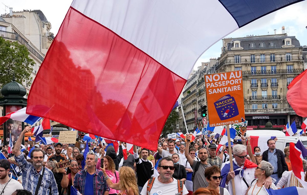 Антикоронавирусные протесты во Франции. 31.07.2021 