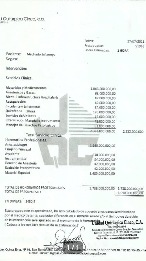 MamaLisVzla's tweet image. #Emergencia nuestros angelitos están recayendo, Jelianny debe ser intervenida urgentemente ya que tiene posible tumor en su ojito izquierdo. La cirugía son $1500.
Y seguimos con la Resonancia de Yondrelis también con posible recaída son $430. Ayuda por favor. Presupuestos 👇👇