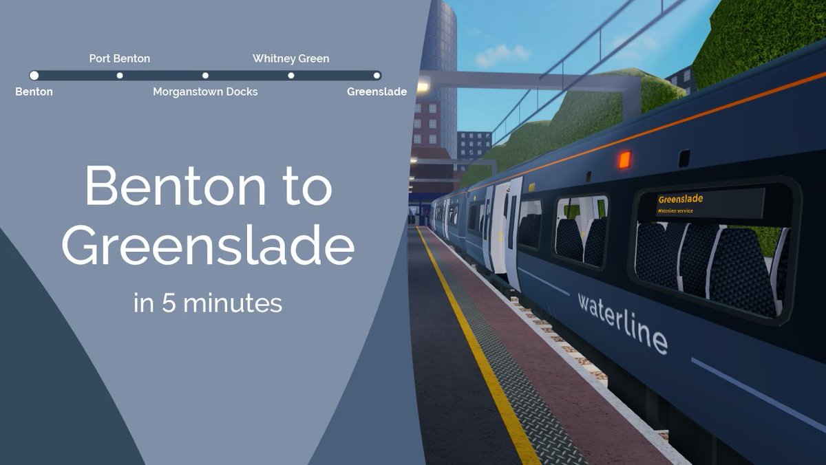 TransportFS1's tweet photo. On a rush to work? No need to worry! Waterline has you covered with services between Benton and Greenslade every 15 minutes during rush hour.
#Waterline #StepfordCountyRailway #TransportForStepford https://t.co/ImmC1AaHvw
