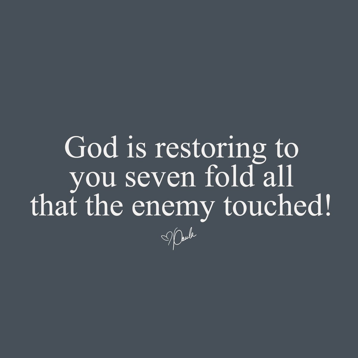 Paula_White's tweet photo. God is restoring to you seven fold all that the enemy touched! https://t.co/bty2uOPddi