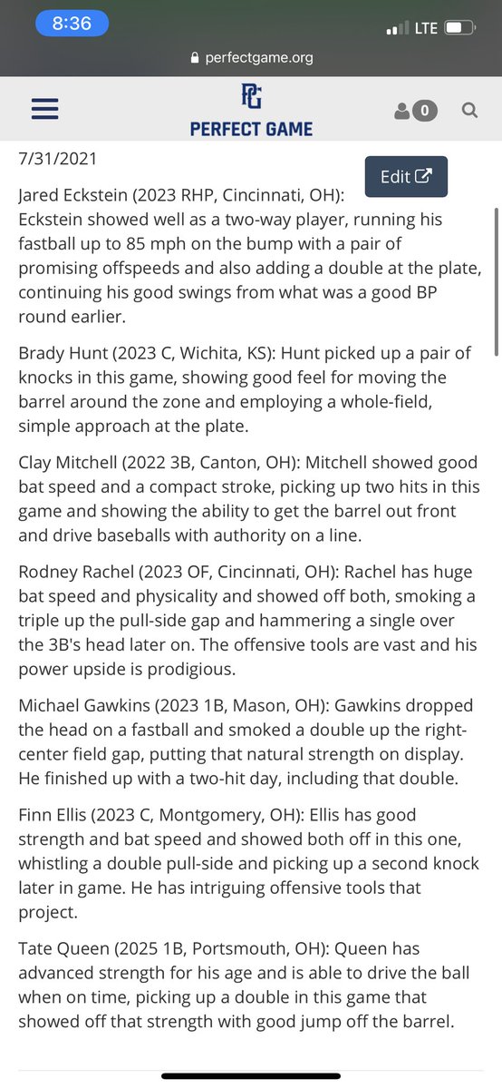 Ohio Valley Prospect Showcase | Red vs. White Game Highlights Blog. perfectgame.org/events/EventBl… <a href="/PGShowcases/">PG Showcases</a>