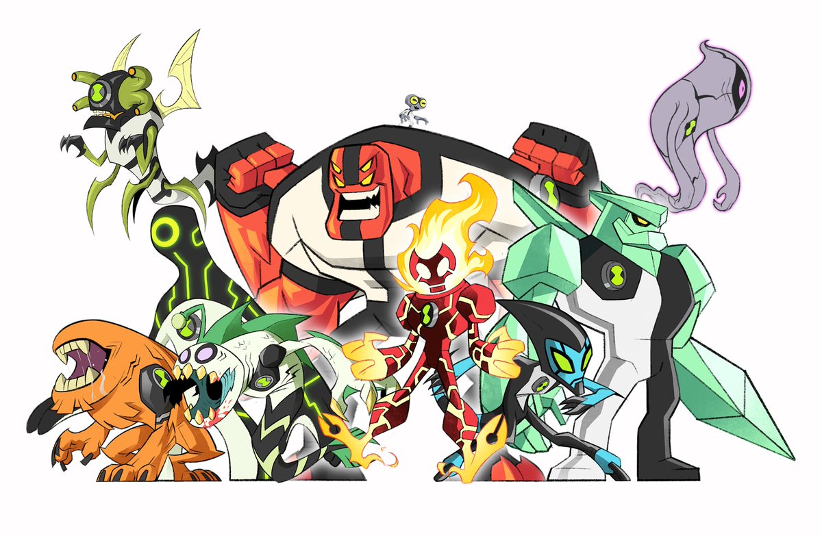 BEN’S 10 🧬👽

This is a OG only page 🤭 but who knows may show Alien Force some love some day. I like it’s 10 aliens aswell. 

Hope y’all enjoyed these. Not my usual edgy style but I like to try new things.

#ben10 #characterdesign #Procreate
