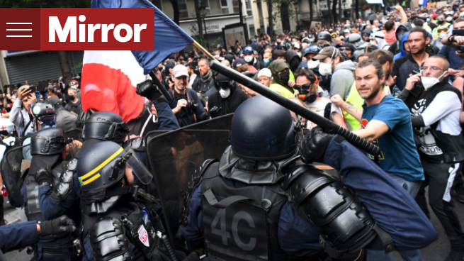 Антикоронавирусные протесты во Франции. 31.07.2021 