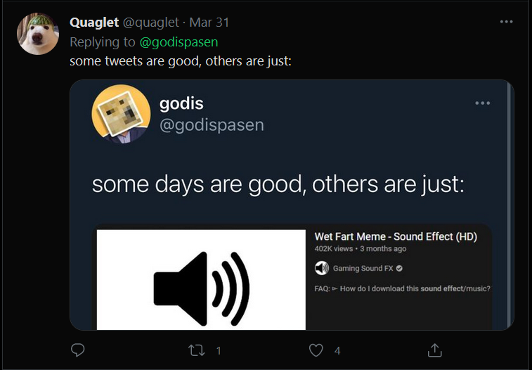 AlphaExExExExE1's tweet photo. @quaglet @godispasen some replies are good others are just: https://t.co/vfOJ0EIKbC