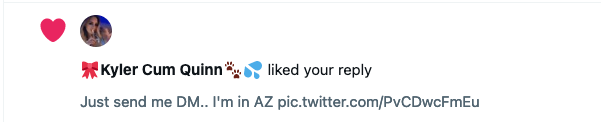 I can't believe I got a like from my porn crush  @KylerQuinnPorn 🥰 https://t.co/AXmeDWpnxn<a href="/tag/alterpinoy"class="tags"><span>#alterpinoy</span></a><a href="/tag/boykatas"class="tags"><span>#boykatas</span></a>