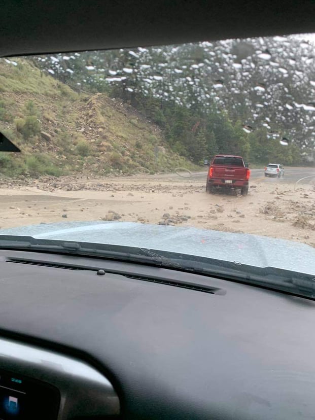 KSL5TV's tweet photo. FLOODING: Parts of State Route 14, located east of Cedar City, flooded this afternoon following a heavy downpour. 🚗💦

📸: Christina DeMille https://t.co/9zoC4N96hu