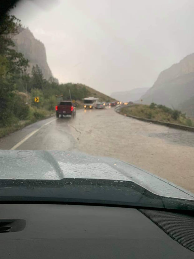 KSL5TV's tweet photo. FLOODING: Parts of State Route 14, located east of Cedar City, flooded this afternoon following a heavy downpour. 🚗💦

📸: Christina DeMille https://t.co/9zoC4N96hu