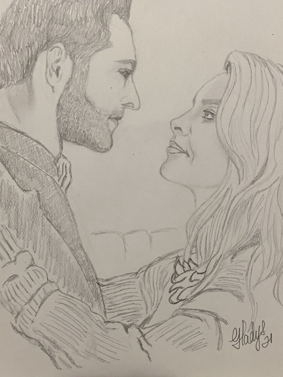 GladMD19's tweet photo. Drawing ready. One of my fave #deckerstar Lucifer giving Chloe her Prom Dance❤️❤️ Struggled a bit today with the devil’s eye but here it is. Pencil. #fanart #drawing #LuciferS3 #PoppyCorkHighSchool #lucifer #chloe #tomellis #laurengerman @Ildymojo @ChrisRafferty @virtualhell2021 https://t.co/3UELH1LZmQ