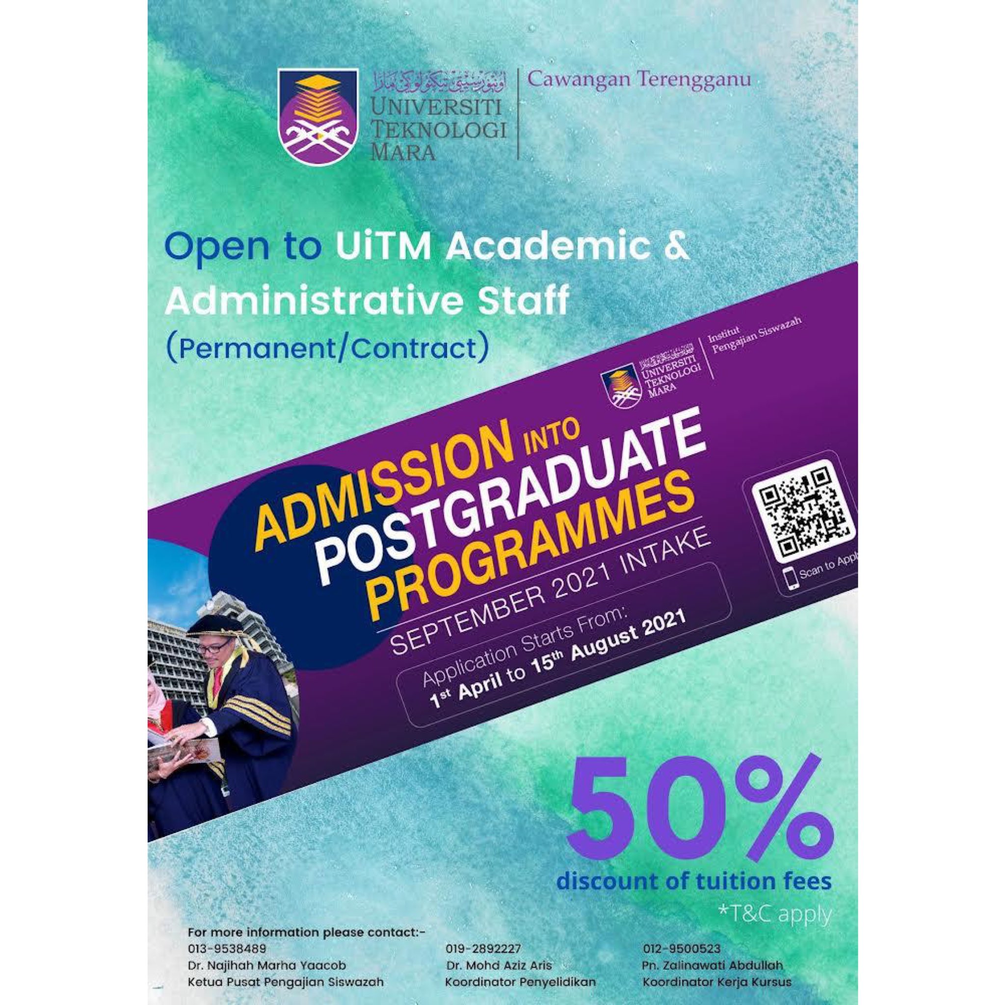 تويتر Uitm Terengganu على تويتر Iklan Kemasukan Prgoram Pascasiswazah Pengambilan Bulan September 2021 Permohonan Bermula Daripada 1 April 2021 Sehinggan 15 Ogos 2021 Permohonan Boleh Dibuat Melalui Https T Co 1pfe9ssqdv Uitmterengganu