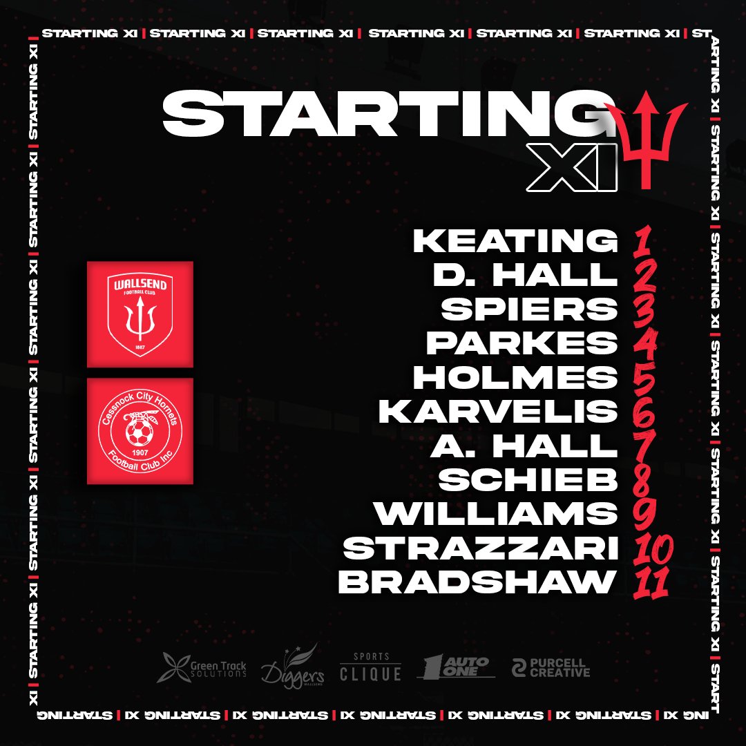 Here is your First Grade Team for this afternoon's fixture against Cessnock City Hornets FC - kick off at 5:00PM.

#WFC1887 #COYRD 

🖌️ Purcell Creative