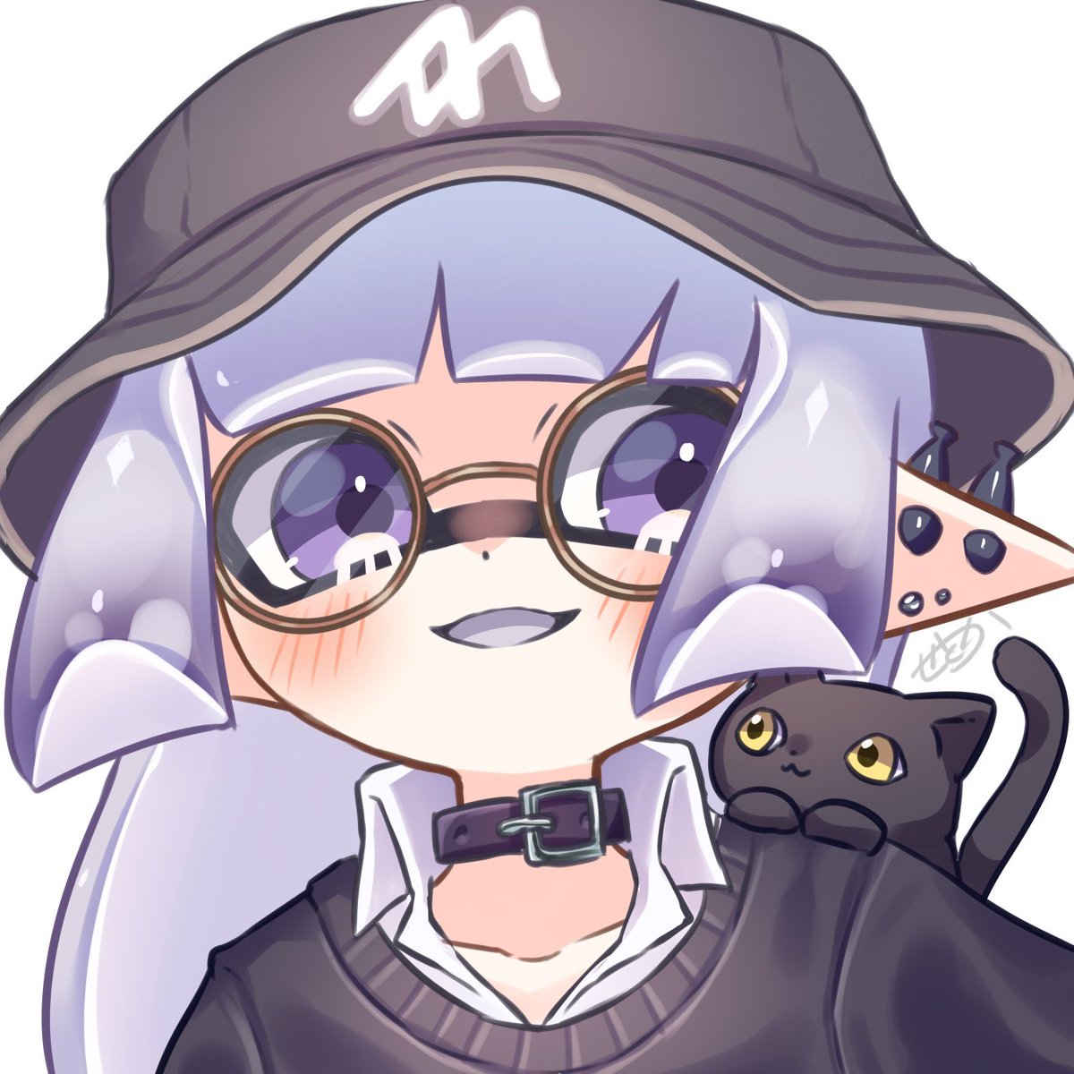 インクリング ,イカガール(スプラトゥーン) 「ネコチャンと一緒

#Splatoon2 」|せとか🐾依頼受付中のイラスト