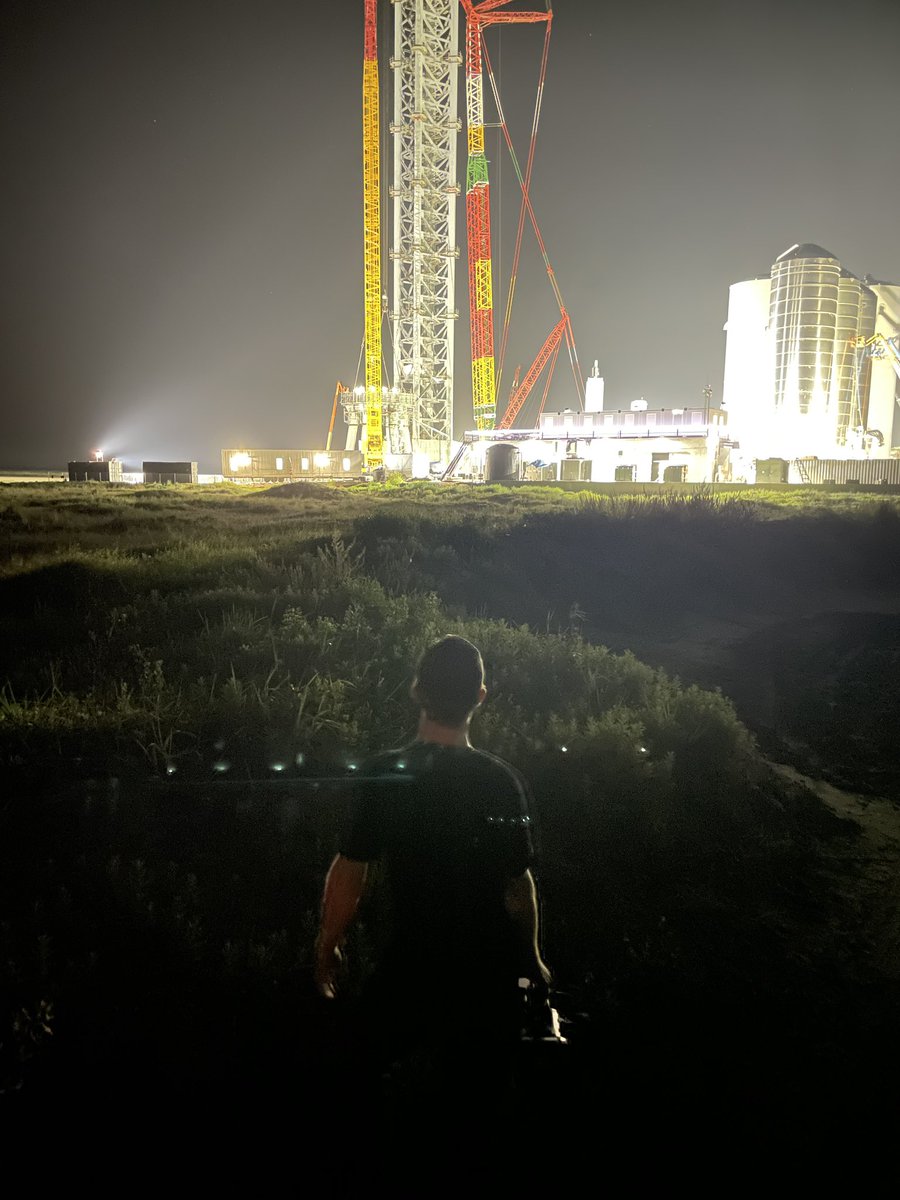 Erdayastronaut's tweet photo. Guys. Come out to Starbase sometime. This is honestly insane. I know I say this over &amp; over but it really feels like I’m witnessing the Apollo program in real time, up close and personal. Oh and they’re hiring like crazy, so maybe hop on if you want to work on something historic! https://t.co/d69PPR3w72