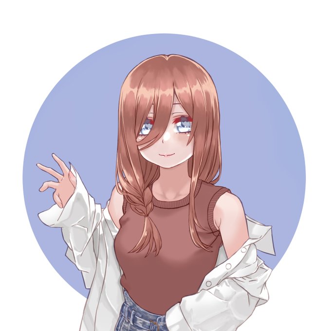 まりもさんがTwitterに投稿した中野三玖(五等分の花嫁)のイラスト。