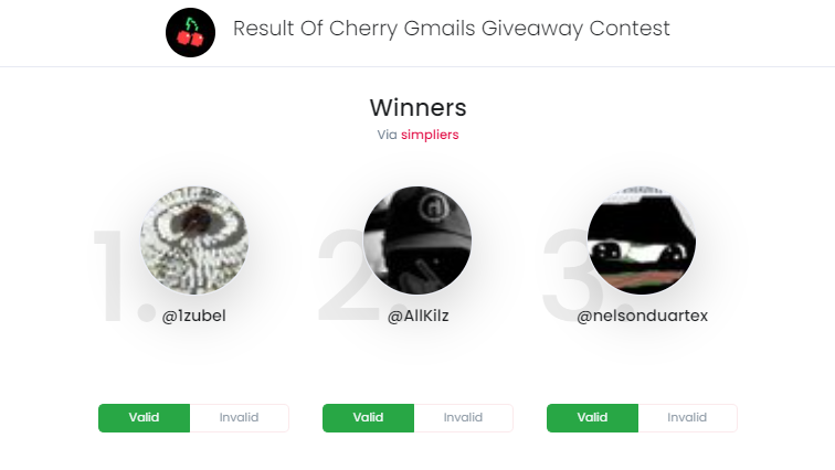 🎉The winners have been drawn🎉

Oneclicks: @1zubel 
Warmed: <a href="/AllKilz/">-50.flagz</a> 
Aged: <a href="/nelsonduartex/">nelson</a>

Open a ticket in our discord if you were chosen
discord.gg/WY2nJgqTkX