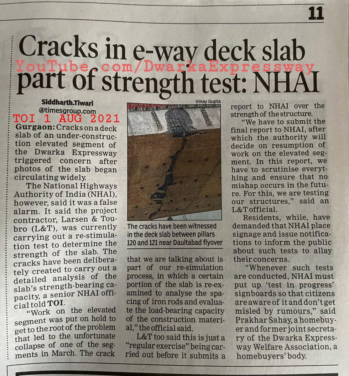PrakharSahay's tweet photo. Whenever such re-stimulation test is conducted, @NHAI_Official must display Test in Progress properly so that citizens are aware and doesn't get mislead by rumours. #DwarkaExpressWay 

CC: @nitin_gadkari @vaibhav_74 @V_BuildIndia 

@pkmhind @sunny_daultabad @PradipRahi @gsinl https://t.co/JwmsYbeWwK