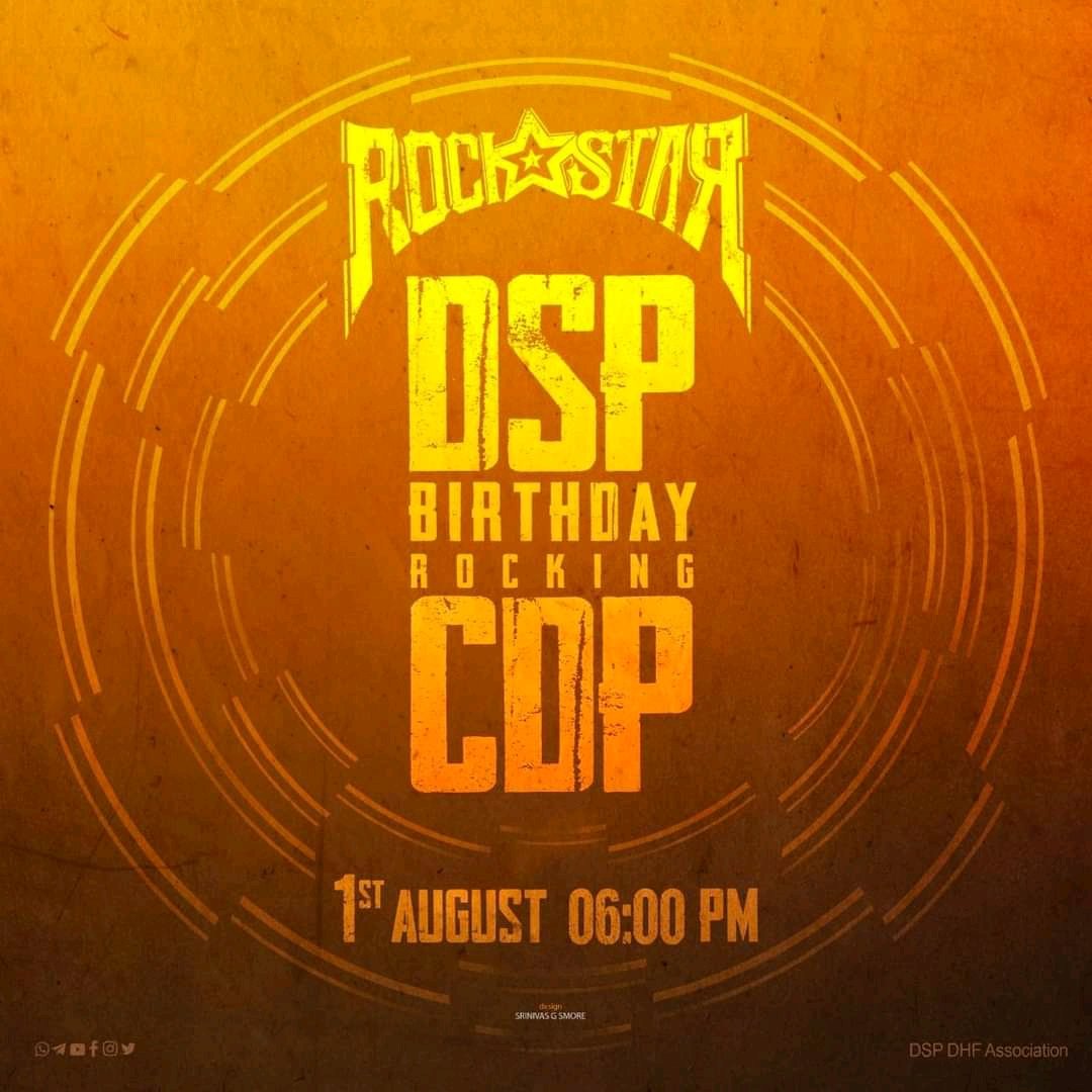 Me_msreddy's tweet photo. Today Evening 6:00 PM @ThisIsDSP birthday CDP๐ฅฐ๐๐ฅ coming. Stay tuned to @DSP_Addicts @dspFanNandeep @DSPFanverse @TrendDSP @ThisIsDSPfanDJR #DSPFANS released by @harish2you @BuchiBabuSana garu waiting... https://t.co/tQ7Y4Lzajt