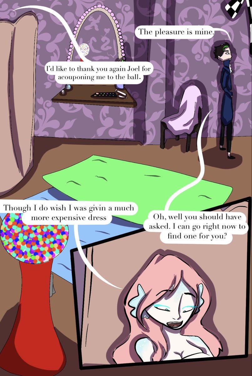 Nic036628164's tweet photo. Dressing room (P1-2) #ldshadowladyfanart @LDShadowLady #Fanart #comic #digitalart @Smallishbeans did this as a fan au of the empires smp of Joel and Lizzie. https://t.co/Etc4S4NonQ