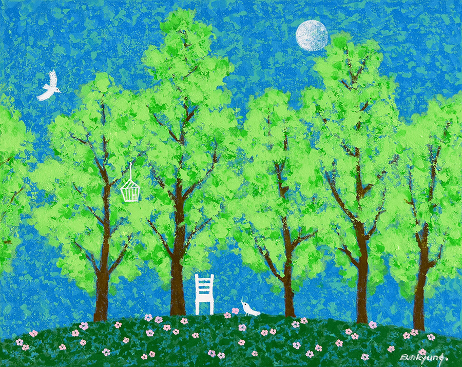 [그림은 포털아트] Summer *8F(45.5cm x 38cm)* 캔버스에 혼합 2021 - 김은경 porart.com
