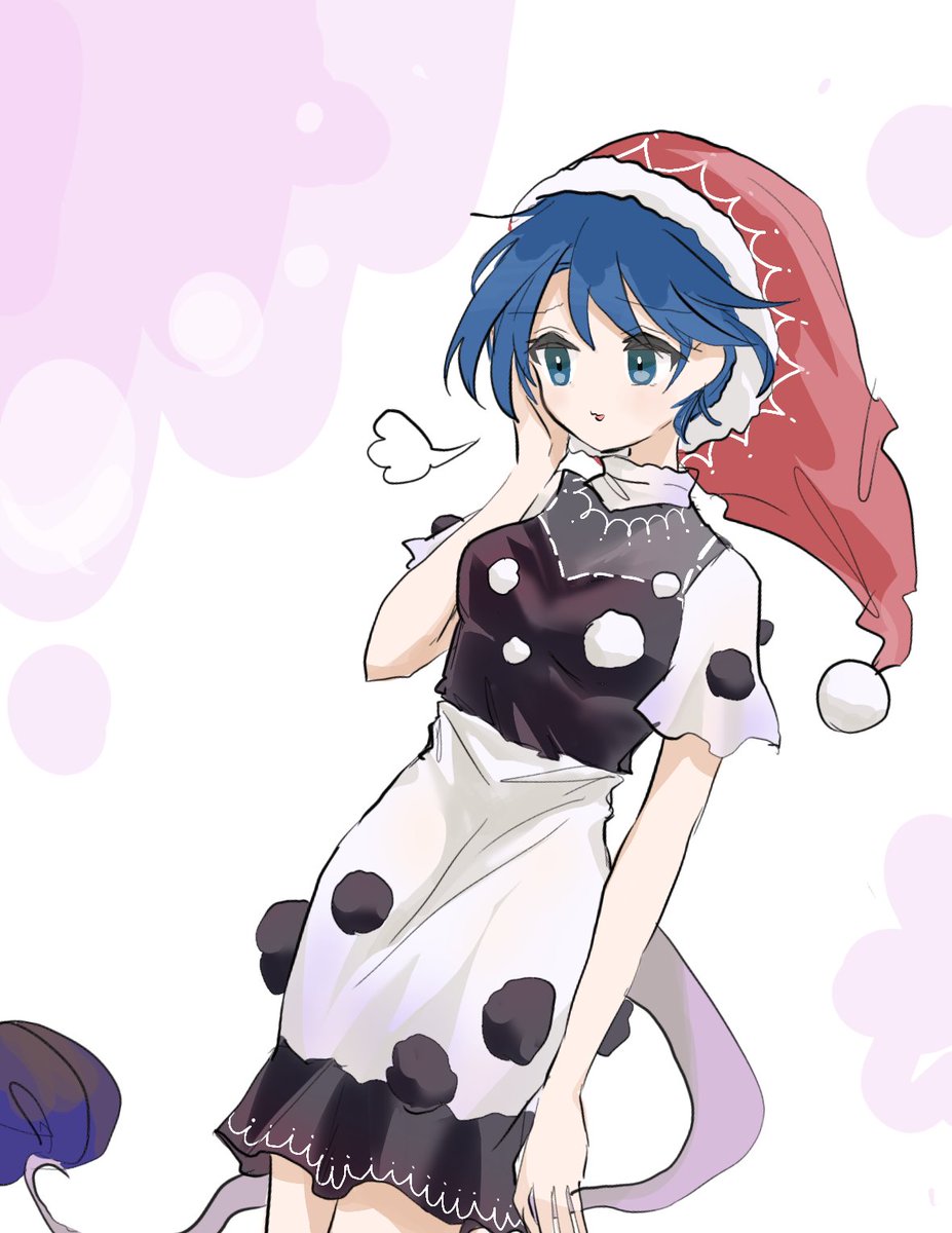 doremy sweet 1girl solo hat blue hair blue eyes pom pom (clothes) short hair  illustration images