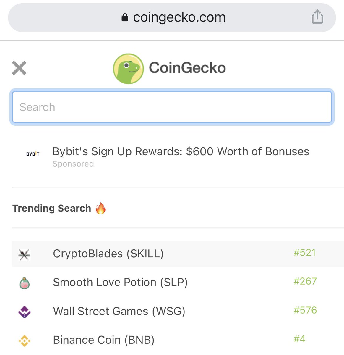 #BNB trending on CoinGecko 
I feel ATH coming 🤩 
NFA 👀