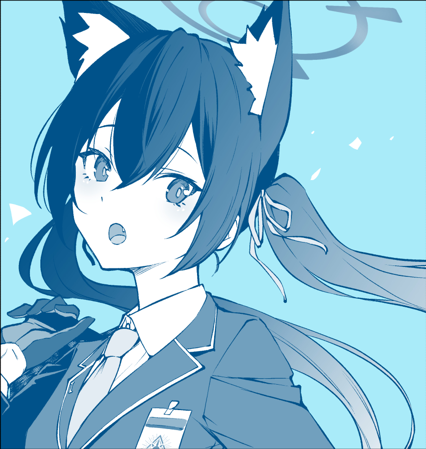 1girl animal ears twintails solo gloves necktie halo  illustration images