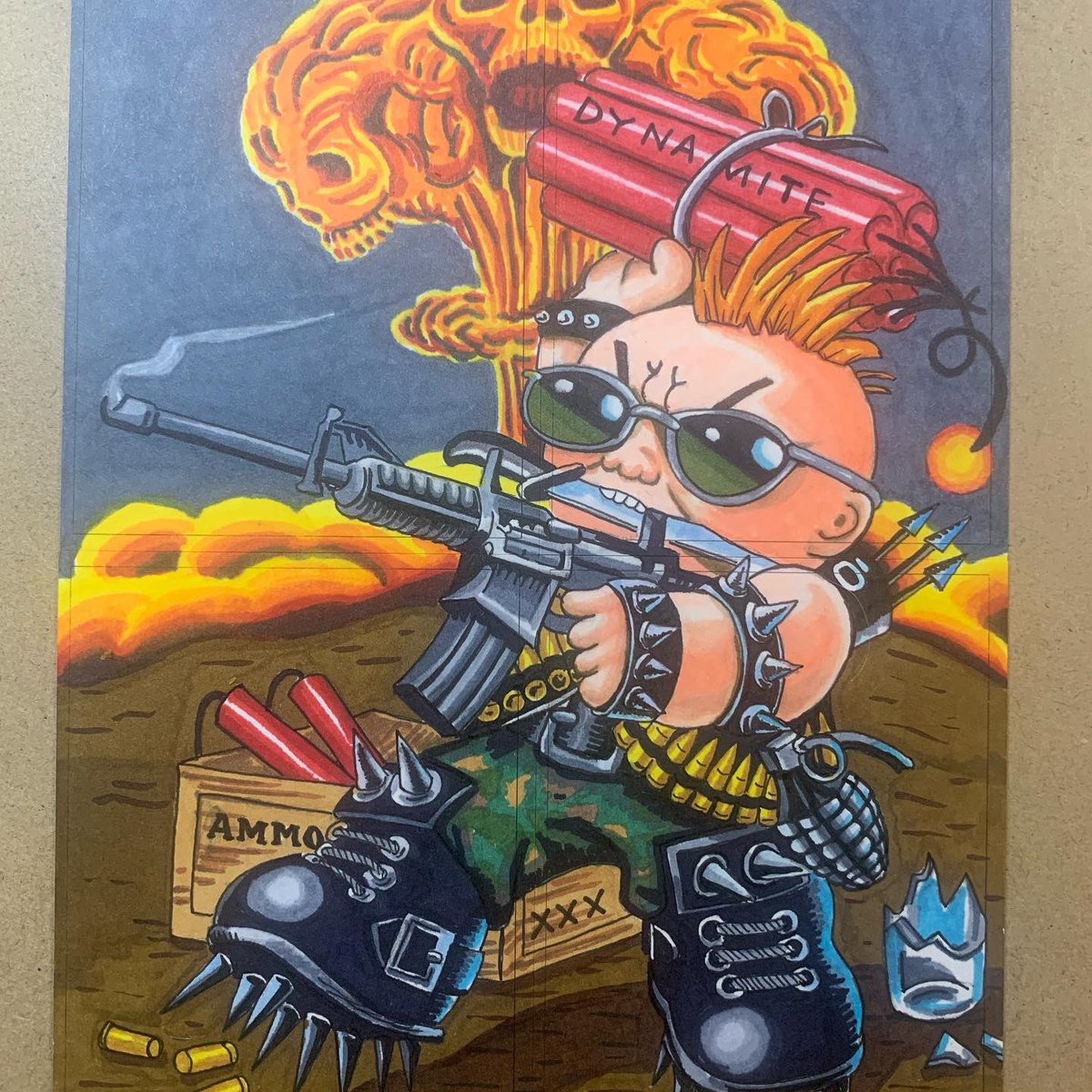 EiiiArt's tweet photo. Mean Gene/Joltin’ Joe loaded sketch card. @Topps #garbagepailkids #gpk #johnpound #sketchcard https://t.co/AriSv4KCqA