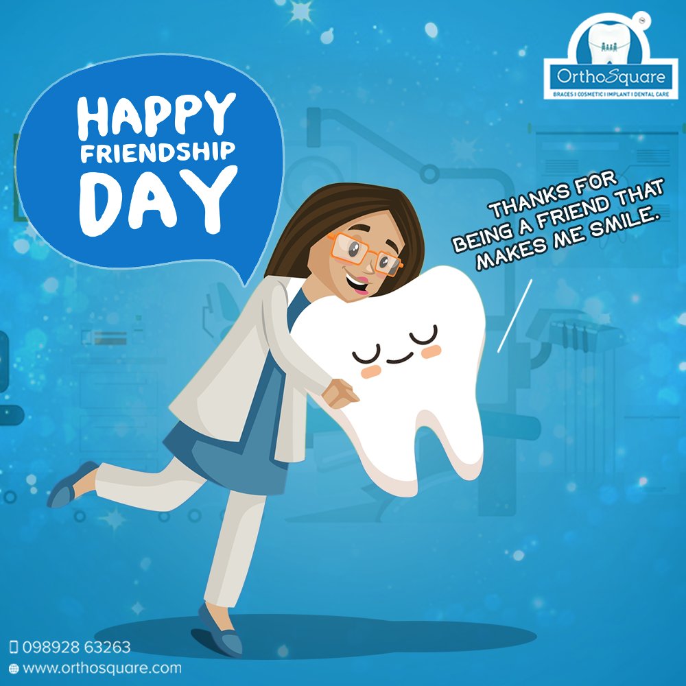 Teeth enhance your smile and suffice the motive of a true friend, Orthosqaure wishes you a Happy Friendship Day.

#orthosquare #orthosquareonline #friendship #friends #friendshipday #happyfriendshipday #friendshipday2021 #friend #india