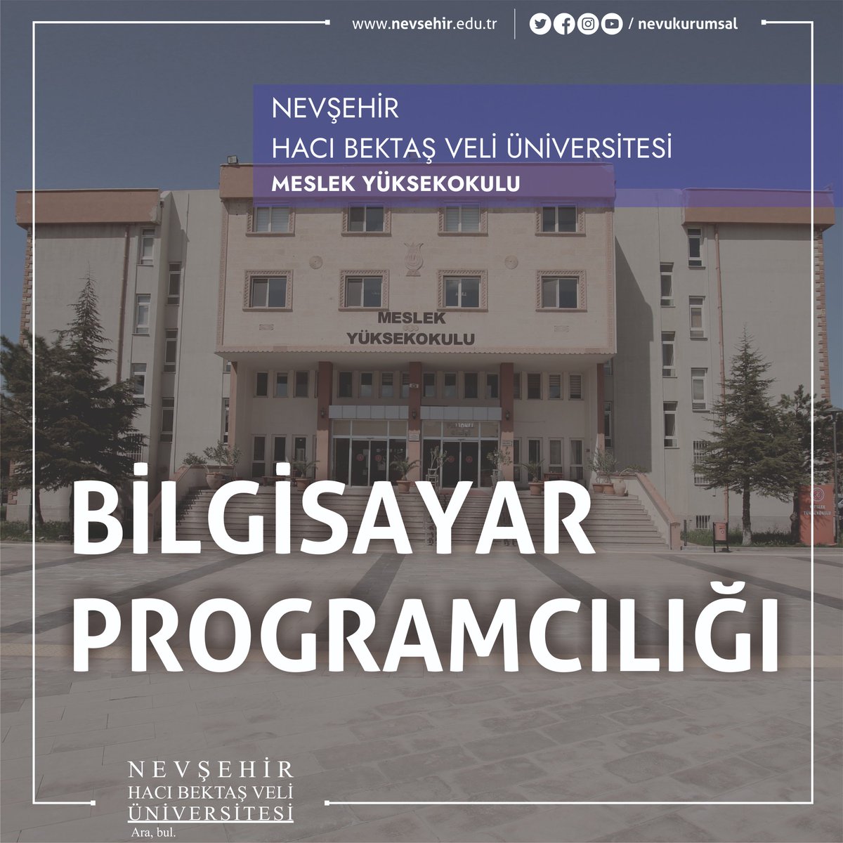 nevukurumsal's tweet image. #NEVÜ Bölümleri 2021
📌web.nevsehir.edu.tr/tanitim/
📌myo.nevsehir.edu.tr/tr
#BilgisayarProgramcılığı