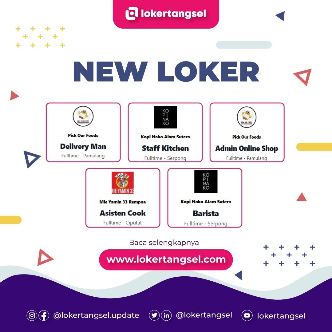 lokertangsel's tweet photo. Hallo guyss..
Ada lowongan kerja terbaru loh di https://t.co/dJOvINKbsf,
Yuk langsung cek detail lokernya di
https://t.co/h5EQ3eGkEy

#lokertangsel #loker2021 https://t.co/Bm0bYwcd8T
