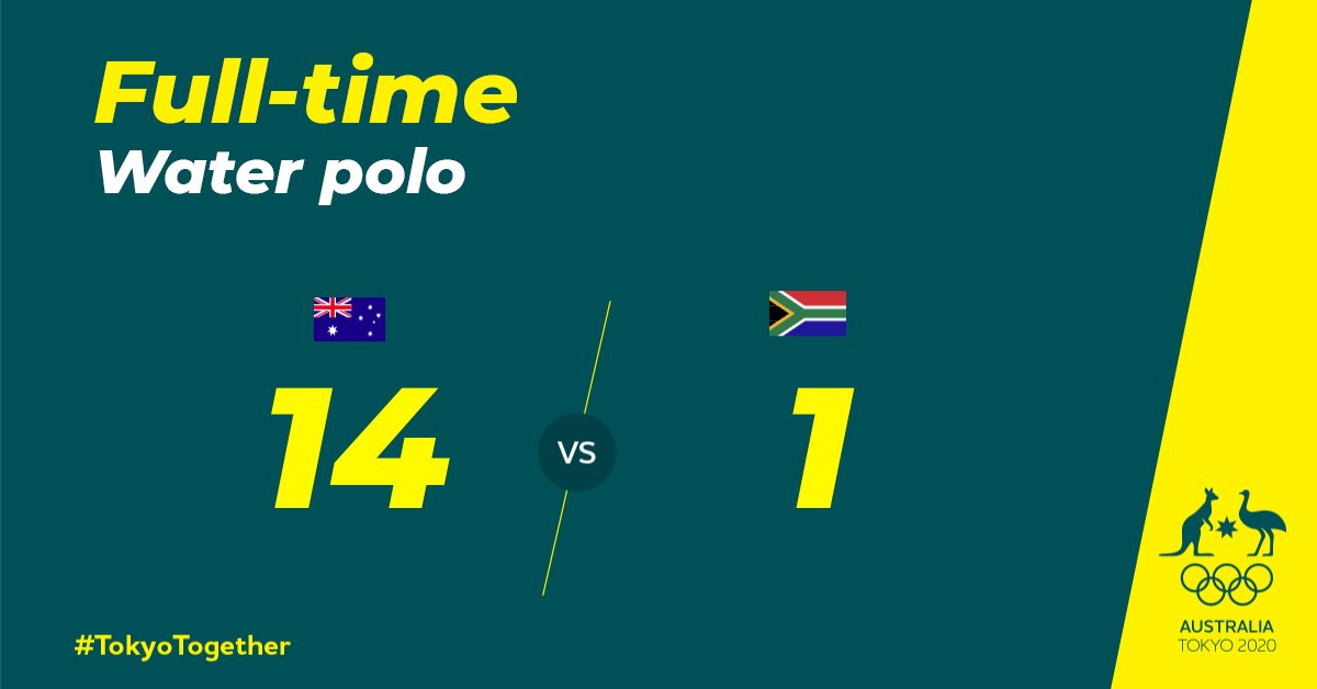 #AUSvRSA | 4th Qtr | A commanding win for the #AussieStingers tonight against South Africa

AUS 14 RSA 1

#TokyoTogether| #waterpolo | <a href="/ausolympicteam/">AUS Olympic Team</a>