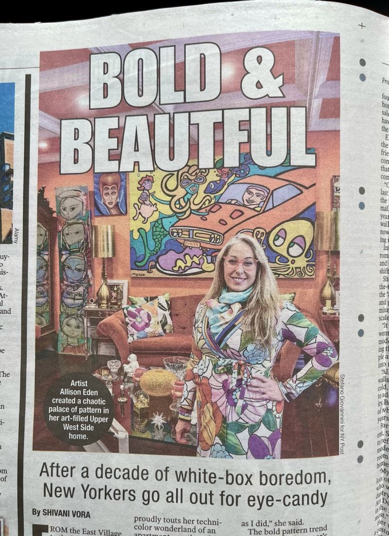 AllisonEdenArt's tweet photo. After a decade of white box boredom, New Yorkers go all out for eye candy - NY Post #boldandbeautiful #nypost #allisoneden #livecolorfully #nycaoartment #marcoart #rascalart #homedecor #interiordesign https://t.co/z1qZ8pJWEp