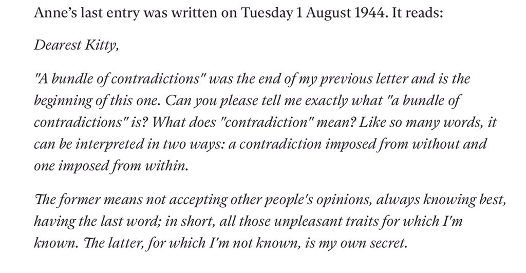 Auschwitz Memorial on Twitter "Anne Frank’s diary last entry was