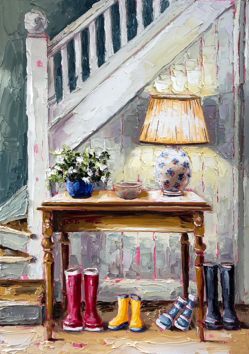 Musk_DaiIy_news's tweet photo. Another beautiful interior by Róisin O’Farrell ‘Dance to the end of Love’ is the title.  I like them because they are light and vibrant.  She calls the medium she uses as ‘Textured Buttery Oils with a Contemporary Finish’ Her work is  influenced by a sense of home. https://t.co/Y2HRGZbRyl