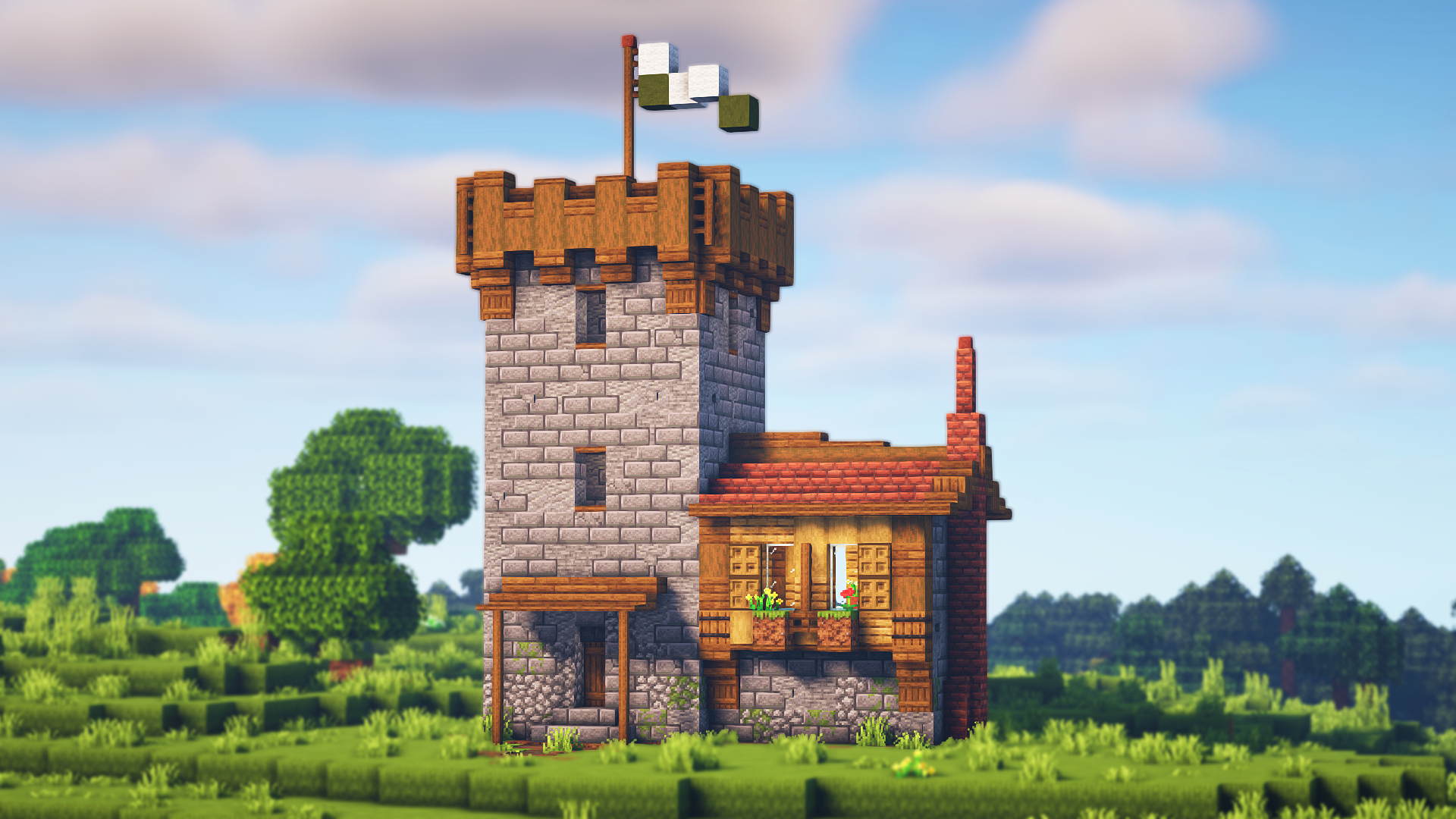 Medieval castle house for minecraft