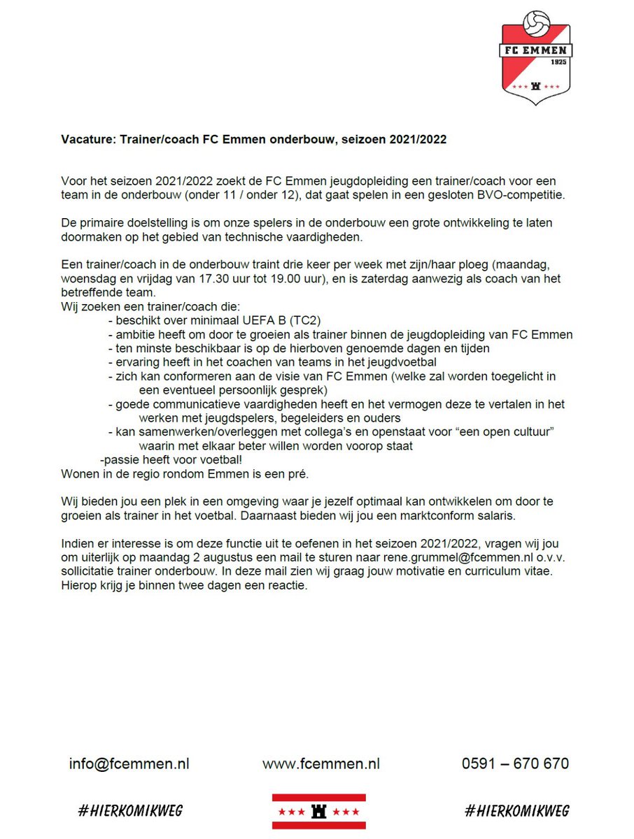 𝗪𝗜𝗝 𝗛𝗘𝗕𝗕𝗘𝗡 𝗘𝗘𝗡 𝗩𝗔𝗖𝗔𝗧𝗨𝗥𝗘! 👇

#HIERKOMIKWEG