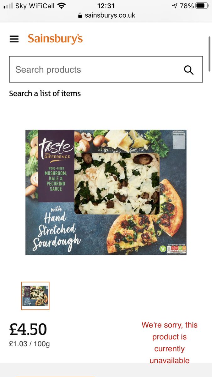 Lowra_J's tweet photo. @sainsburys Hi Sainsbury’s,
You can’t seem to buy this pizza in stores/online anymore. Please tell me it’s coming back. It’s delicious! https://t.co/6qzPdXSirW