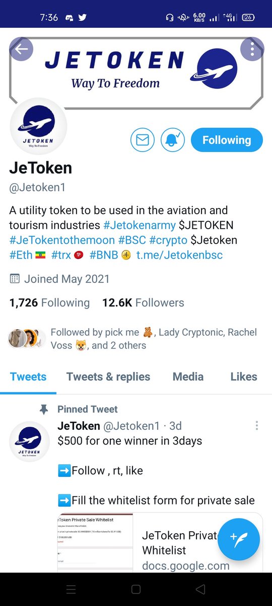 RowBen17's tweet photo. @ladycryptonic @Jetoken1 Done https://t.co/djnChrxQ7u