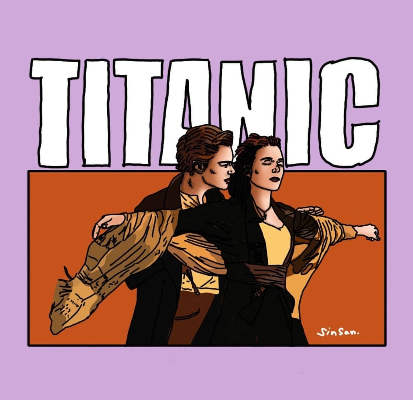 Sinsan タイタニックのワンシーンを描いてみたよ タイタニック Titanic 似顔絵 イラスト 映画 Sinsan T Co Vswtli4wy8 Twitter