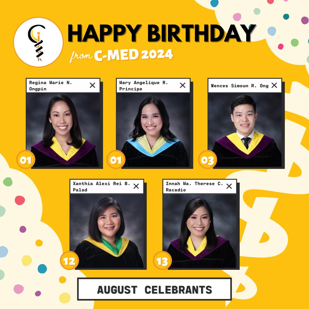 ustcmed2024's tweet photo. Before we officially start the school year, happy birthday to our celebrants for the month of August ✨May you all be showered with more love and happiness in the year ahead 🥰

Posters made by: Dae Napiza 💛 https://t.co/B07IcYK7wj