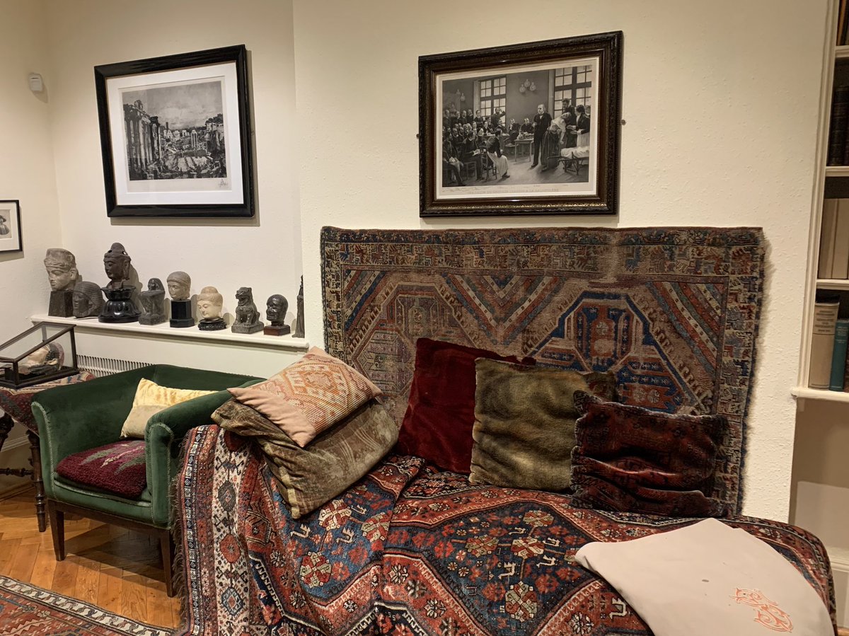 prjarman's tweet photo. Dropped into the Freud museum on a run - He kept a picture of Charcot above his famous analysis couch! https://t.co/opCXWyRZQO